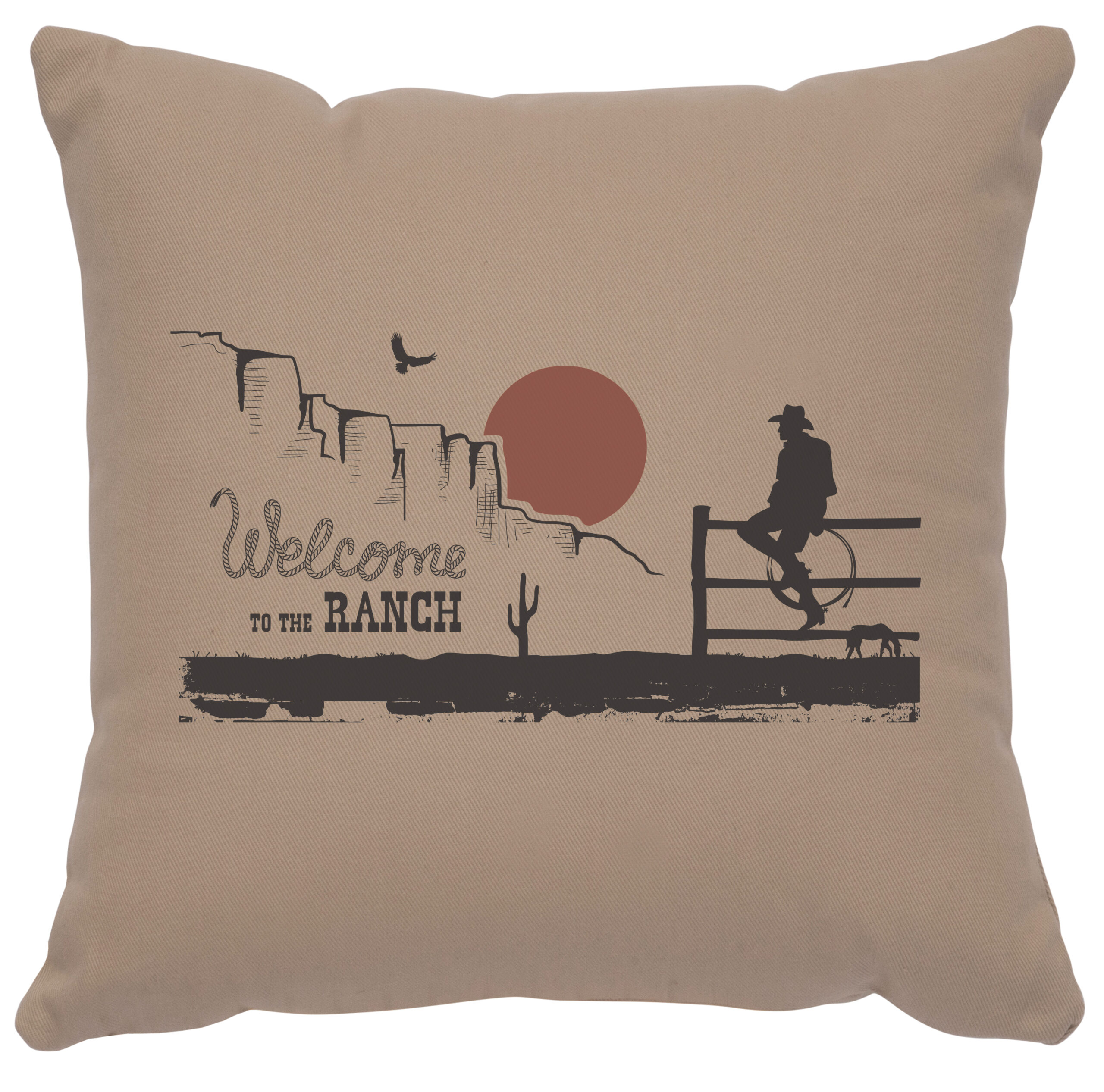 Welcome Ranch Image Pillow 16×16