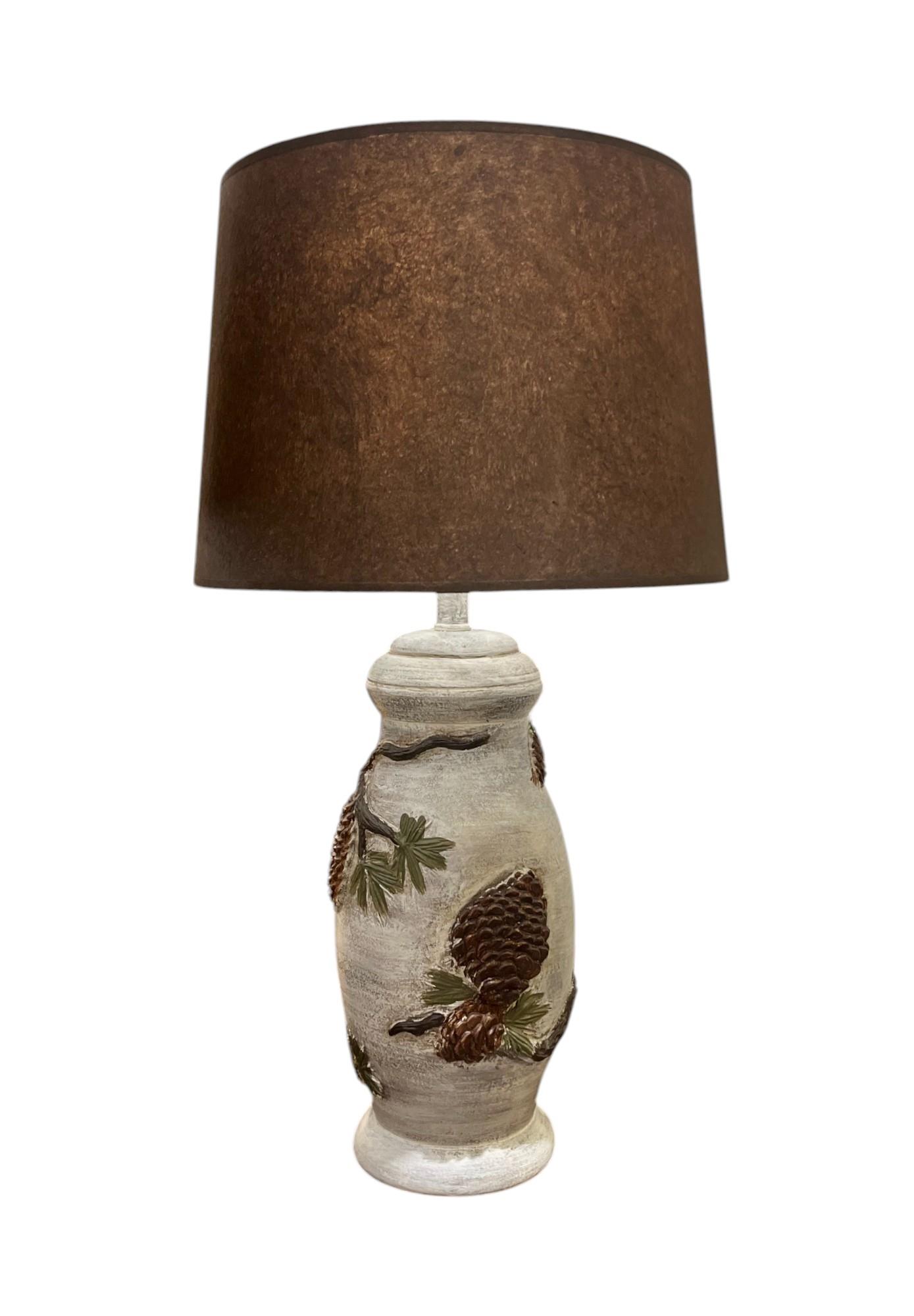 Winter Pine Cone Table Lamp