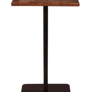 Wood Top Drink Table with Pine Cone Accent