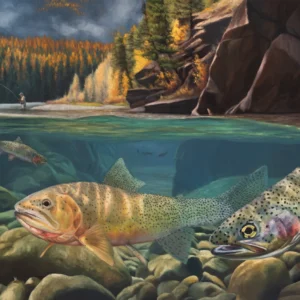 A Secret Spot – Fly Fisherman – Limited Edition Giclee Canvas Print by James Corwin