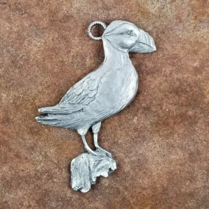 Atlantic Puffin Pewter Ornament by Andy Schumann
