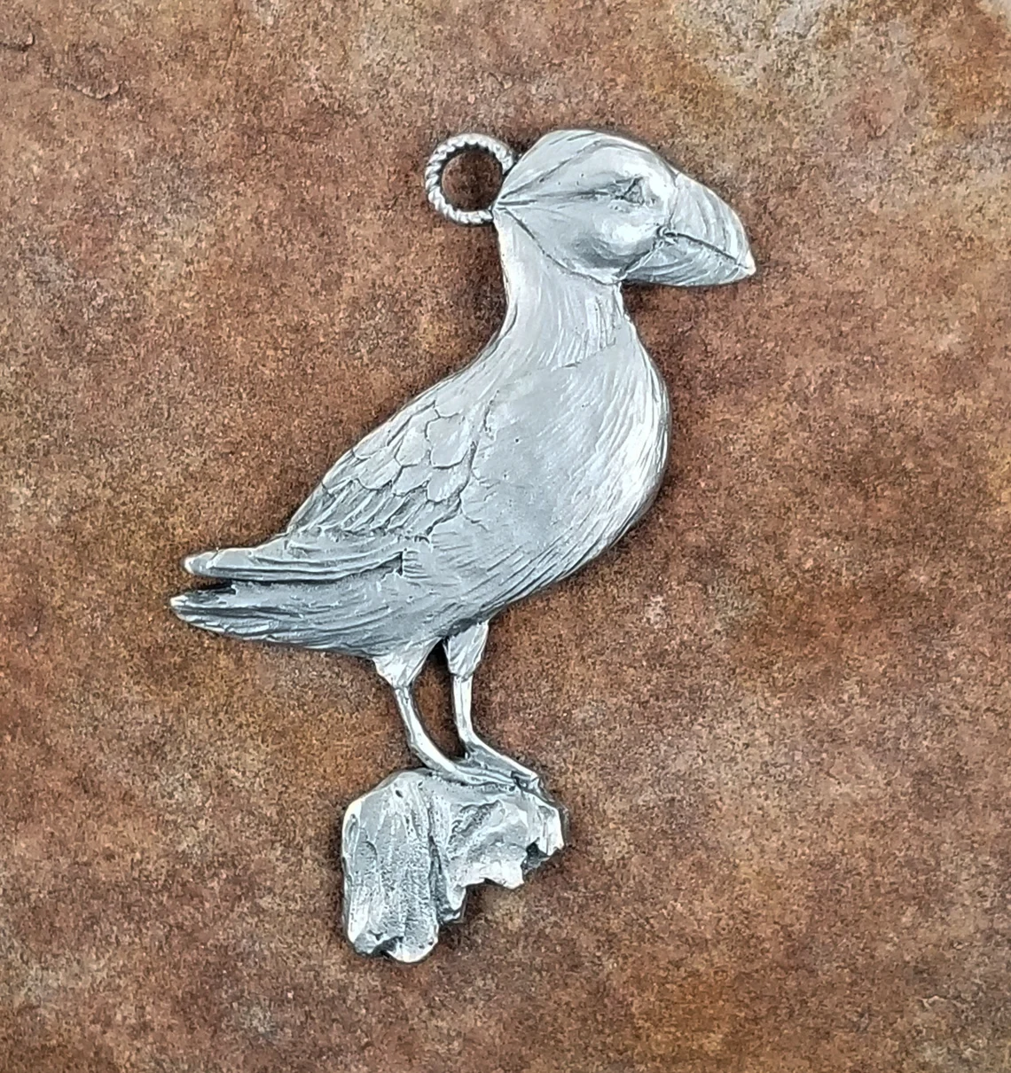 Atlantic Puffin Pewter Ornament by Andy Schumann