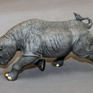Black Rhinoceros Bronze Sculpture by Barry Stein Sculptures