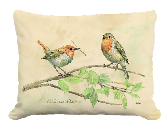 Botanical Robins Pillow