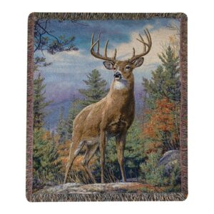 Buck Standing Proud Tapestry Throw – Made in the USA (50×60)