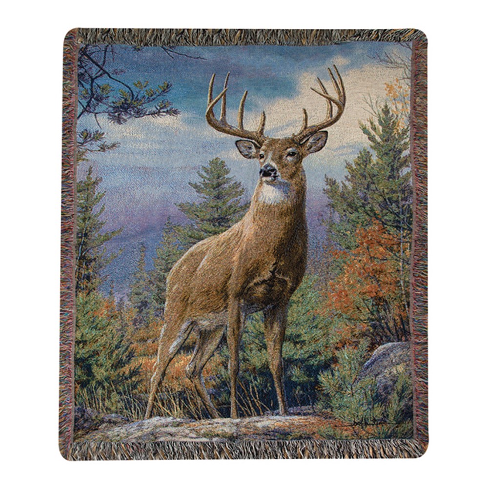 Buck Standing Proud Tapestry Throw