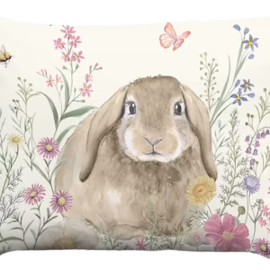 Bunny on Meadow Pillow