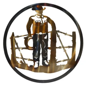 Cowboy at Fence Circle Art
