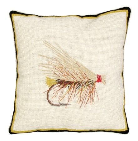 Caddis Fly Needlepoint Pillow