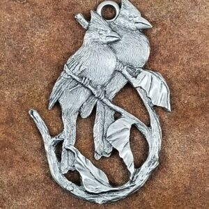 Cardinal Pair Pewter Ornament by Andy Schumann