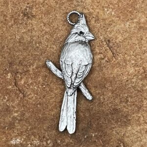 Cardinal Pewter Ornament by Andy Schumann