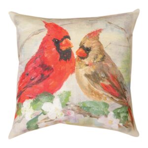 Cardinals In Flowers Climaweave Pillow 18″ x 18″ (Set of 2)