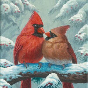 Cardinals In Winter – 11″ x 14″ Art Print