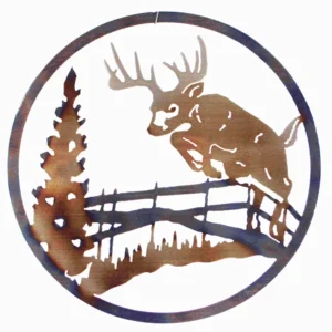Deer Jumping Fence Circle Art
