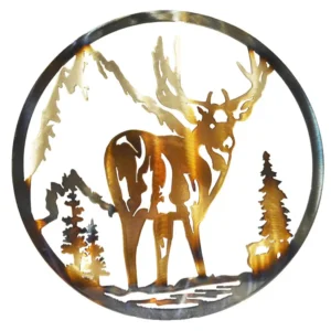 Deer with Rocks Circle Art