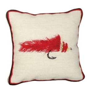 Diver Fly Petit Point Needlepoint Pillow 12″x12″