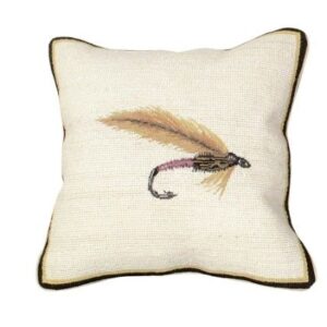 Dry Fly Needlepoint Pillow 12″x12″