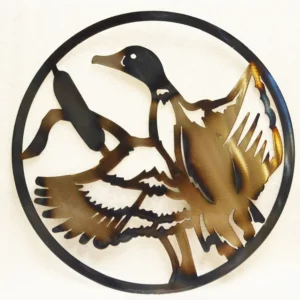 Duck in Flight Circle Art