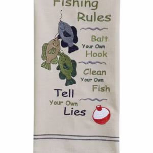 Fishing Rules Embroidered Dishtowel (Pack of 6)