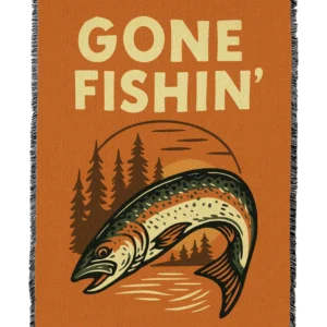 Gone Fishin Retro Blanket