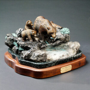 Grizzly Bear Bronze Sculpture by Barry Stein Sculptures - The Fishing Hole