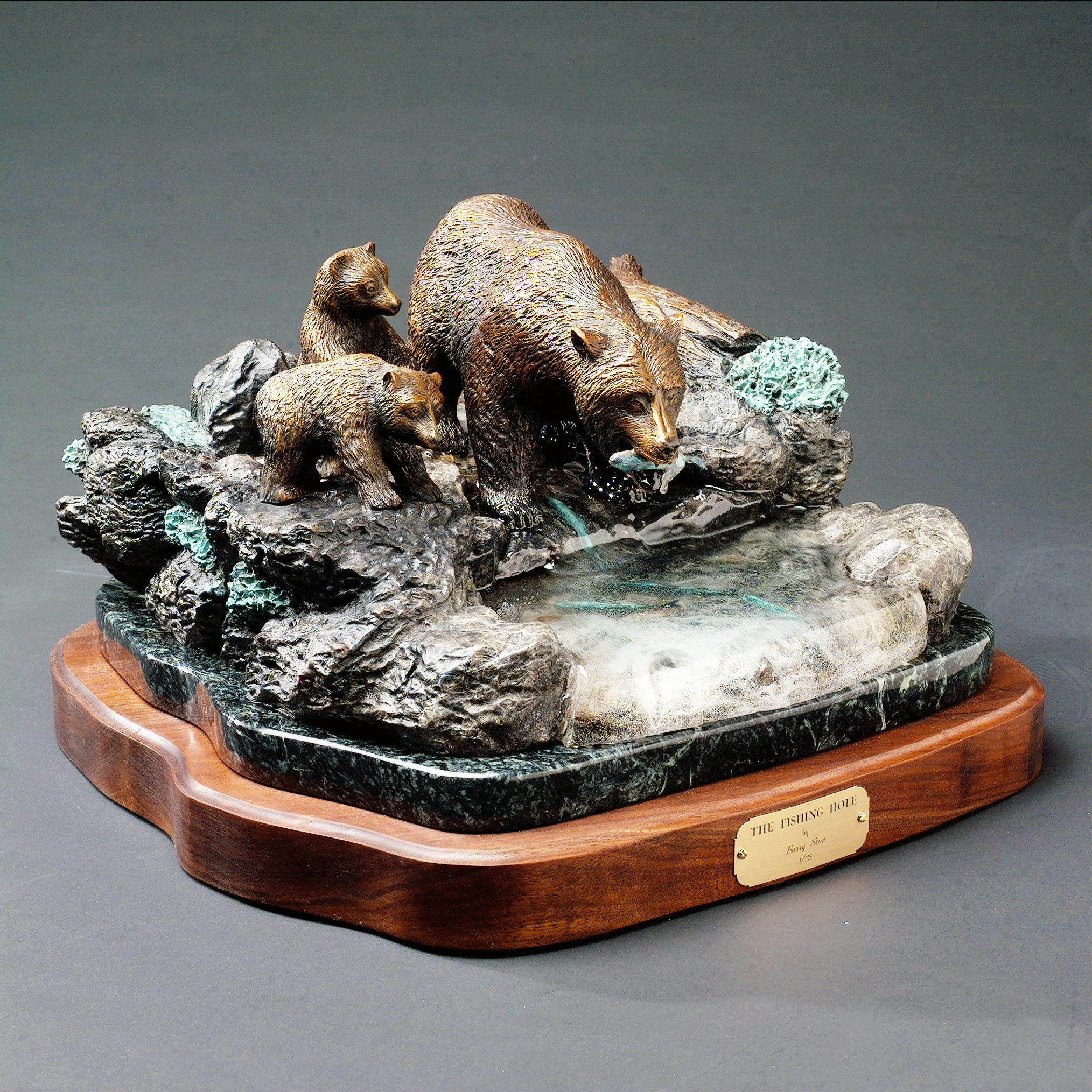 Grizzly Bear Bronze Sculpture by Barry Stein Sculptures - The Fishing Hole