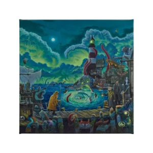 Halloween at Horror Harbor - 14" x 14" Gallery Wrapped Canvas