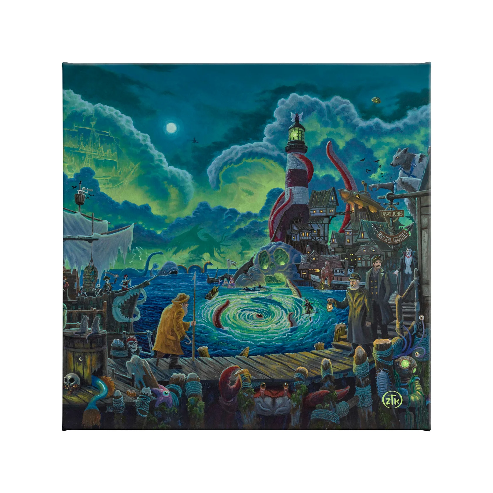 Halloween at Horror Harbor Gallery Wrapped Canvas