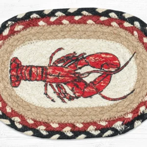 Hand Stenciled Oval Swatch with Fresh Lobster Design 7.5" x 11"