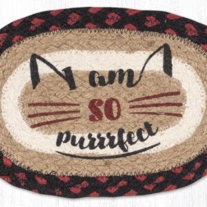 Hand Stenciled Oval Swatch with Purrrfect Design 7.5" x 11"