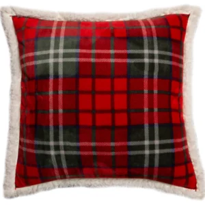 Holiday Plaid Plush Sherpa Pillow
