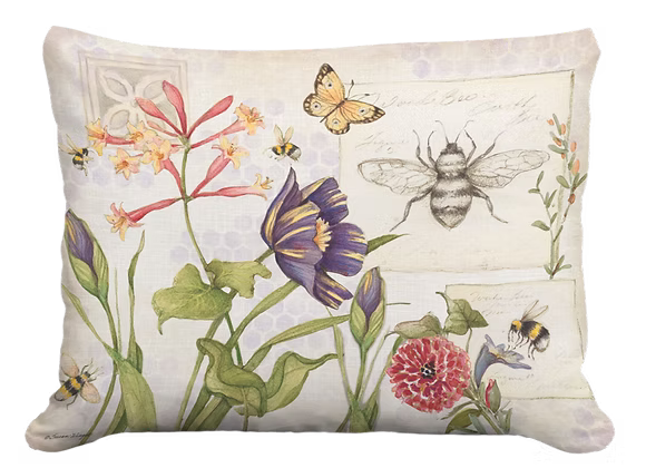 Humble Bee Flower Pillow