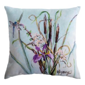 Iris And Cat Tails Climaweave Pillow 18″ x 18″ (Set of 2)
