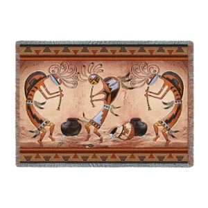 Kokopelli Pot Dance Blanket