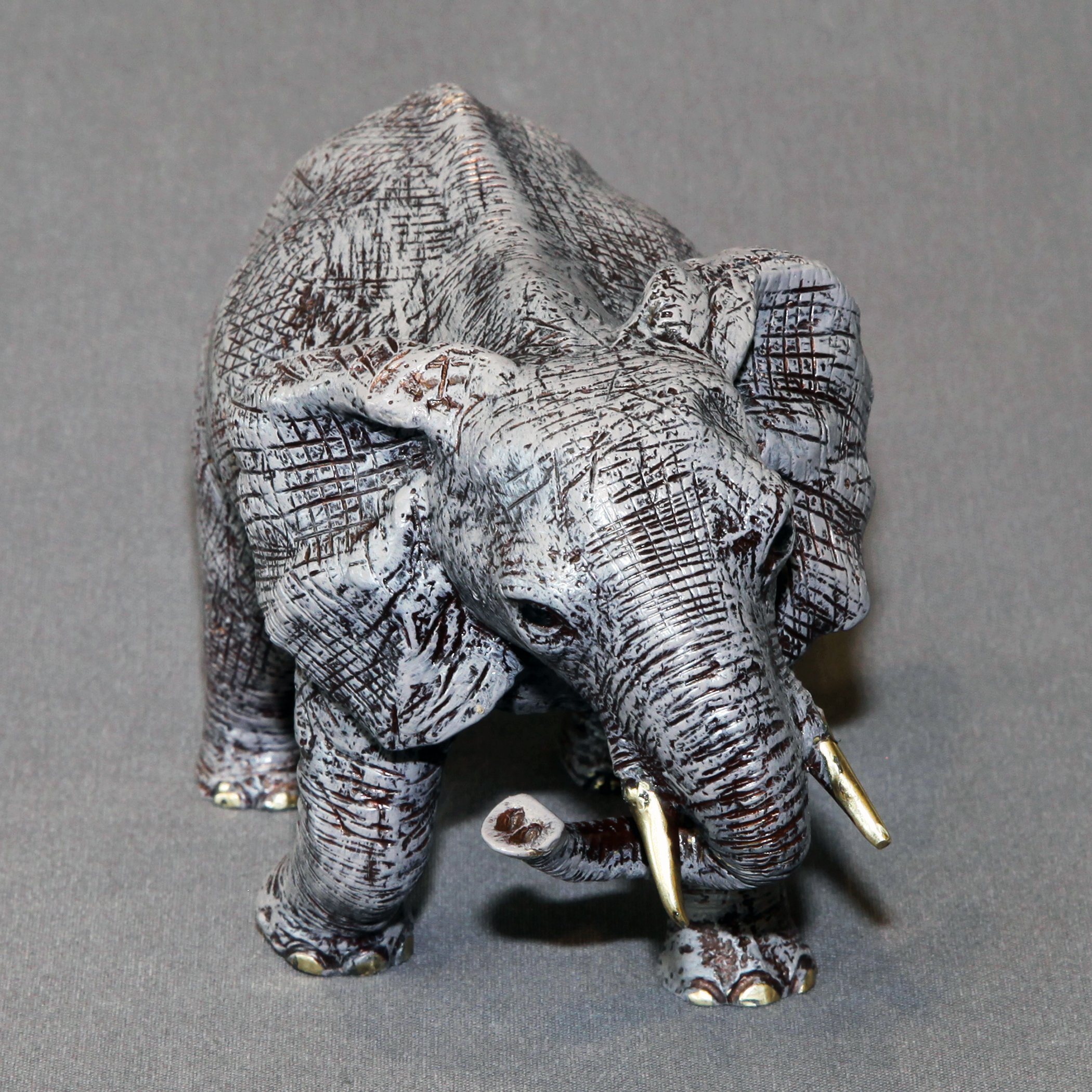Little Elephant Mother Bronze Sculpture by Barry Stein Sculptures