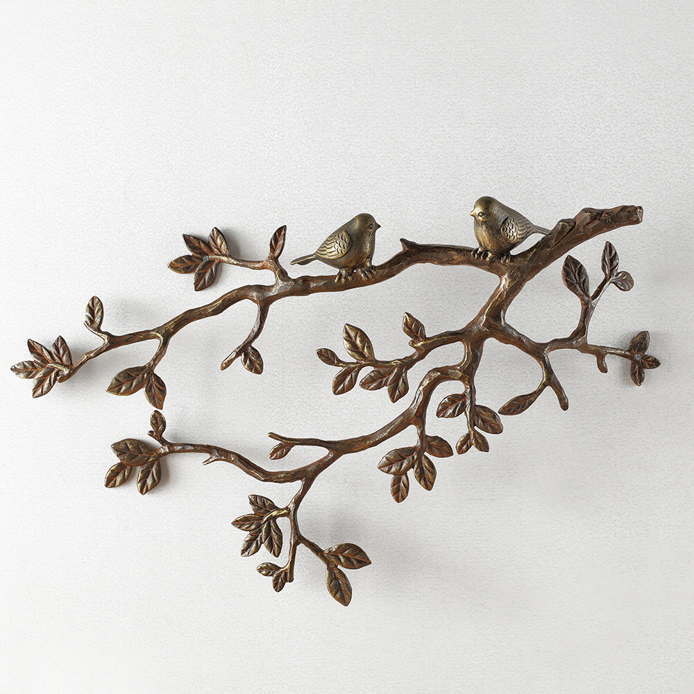 Little Lovebirds on Branch Wall Plaque