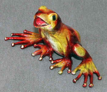 Mikey Bronze Frog Sculpture by Barry Stein Sculptures