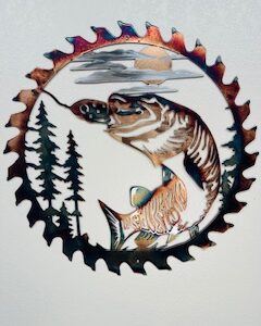 Muskie Sawblade Cut Out Metal Fish Wall Decor
