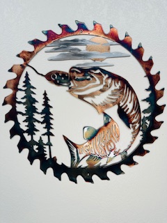 Muskie Sawblade Cut Out Metal Fish Wall Decor