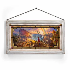 Noahs Ark – 13″ x 23″ Stained Glass Art