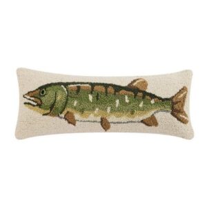Northern Pike Fish Art Hook Pillow 8"x24"