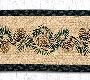 Oval Printed Pinecone Stair Tread 27"x8.25"