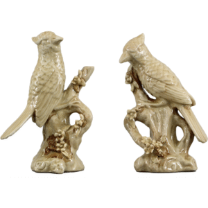 Pair of Cardinals Ceramic Figurines