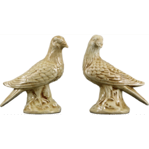 Pair of Pigeons Ceramic Figurines
