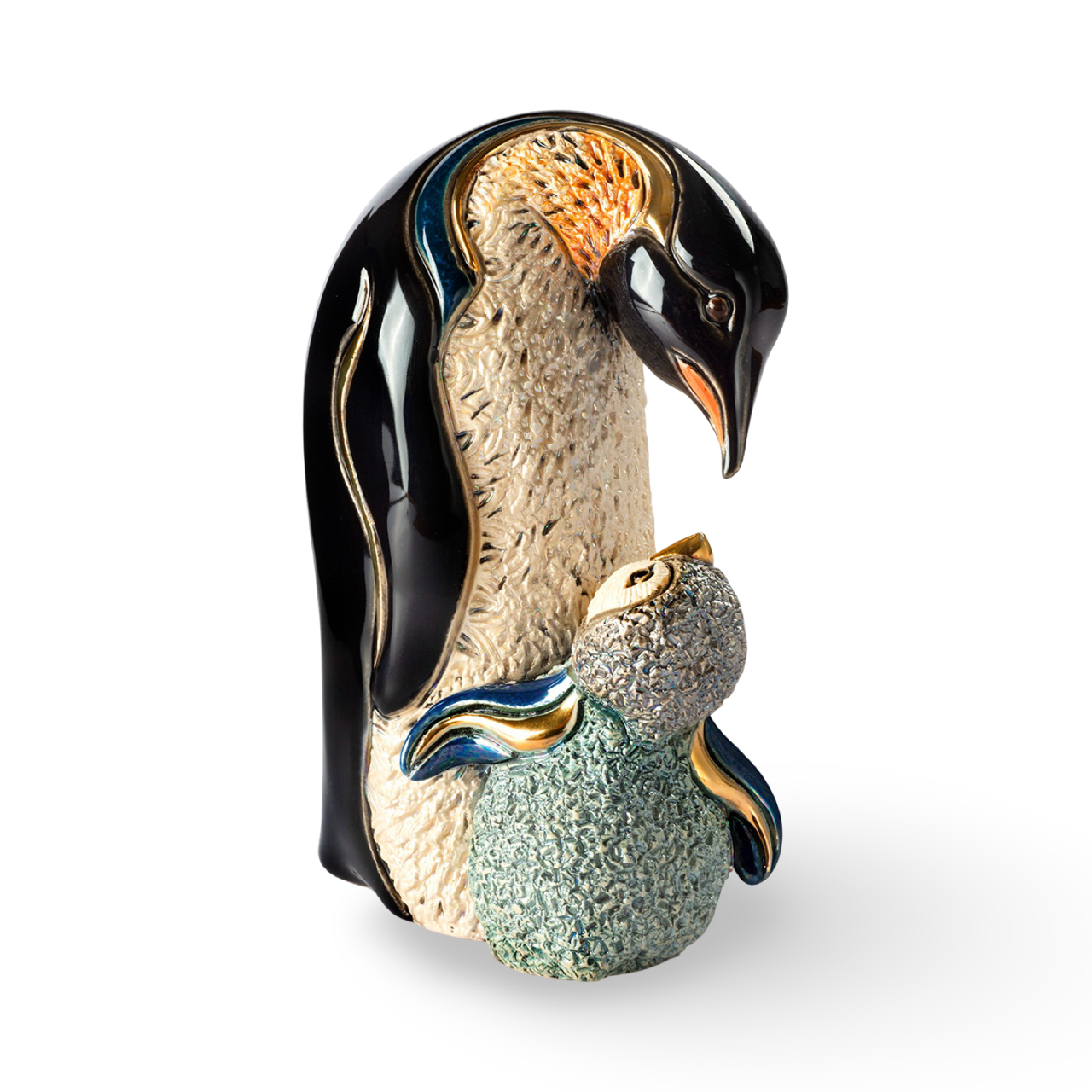 Penguin With Baby Chick Figurine by De Rosa
