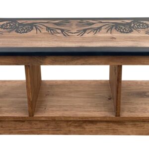 Pine Branch 48" Bench with 3 Cubbys