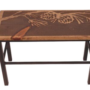 24" Pine Branch Scene Bench