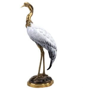Porcelain Bronze Shore Bird Figurine with Bronze Ormolu