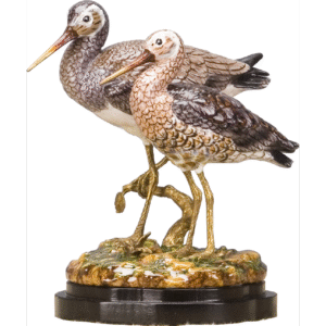 Porcelain Double Water Birds with Bronze Ormolu