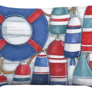 Red and Blue Buoys Pillow